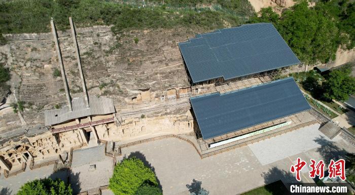 圖為航拍視角下的北石窟寺。　艾慶龍 攝