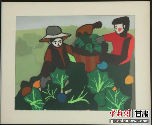 皋蘭縣高原夏菜項(xiàng)目幫助當(dāng)?shù)貗D女增收致富。刺繡 黃淑娟 繡稿 趙海科