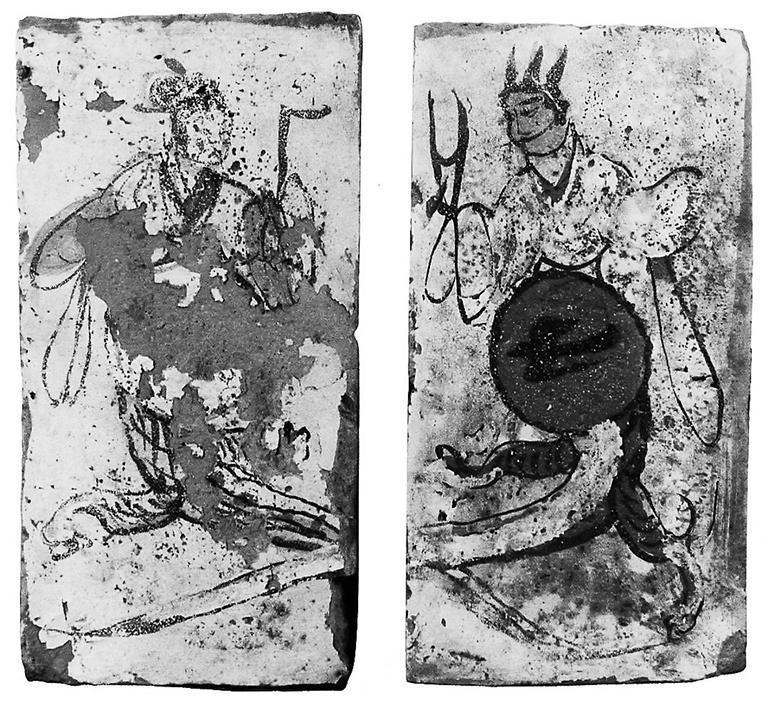 高臺縣博物館藏魏晉墓出土的女媧、伏羲畫像磚