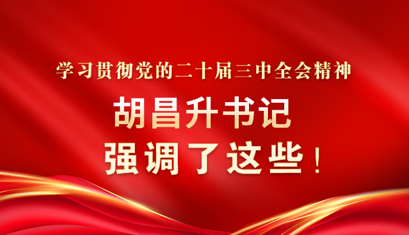 圖解|學(xué)習(xí)貫徹黨的二十屆三中全會精神 胡昌升書記強調(diào)了這些！