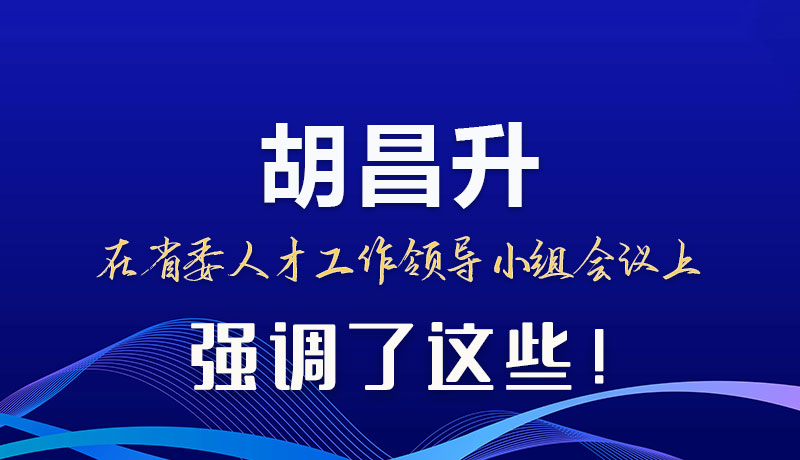 圖解|胡昌升在省委人才工作領導小組會議上強調了這些！